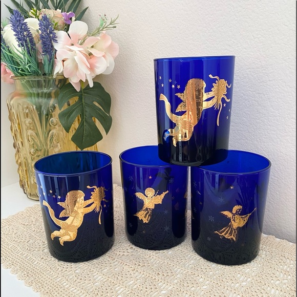 Culver Other - Culver Glasses Cobalt Blue Low Ball